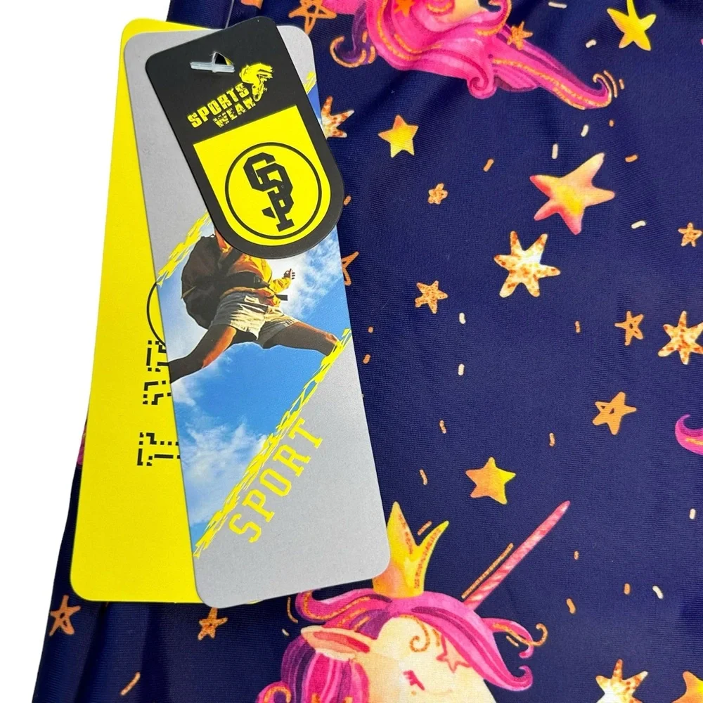 Girl’s Tankini Swim Top Unicorn Navy and Pink Size XL NEW with Tags